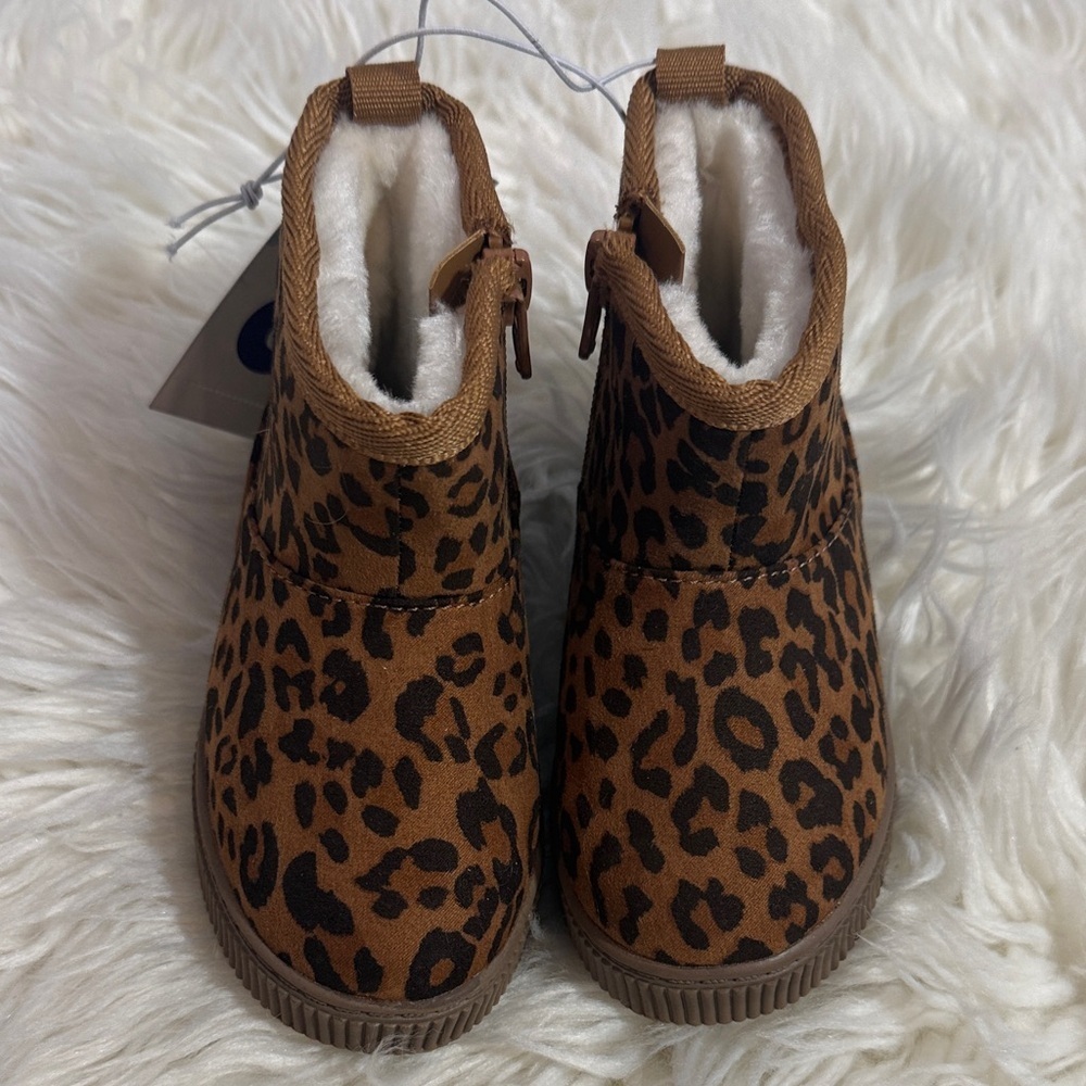 NWT Kids Leopard Print Winter Boots - Brown - Picture 3 of 7